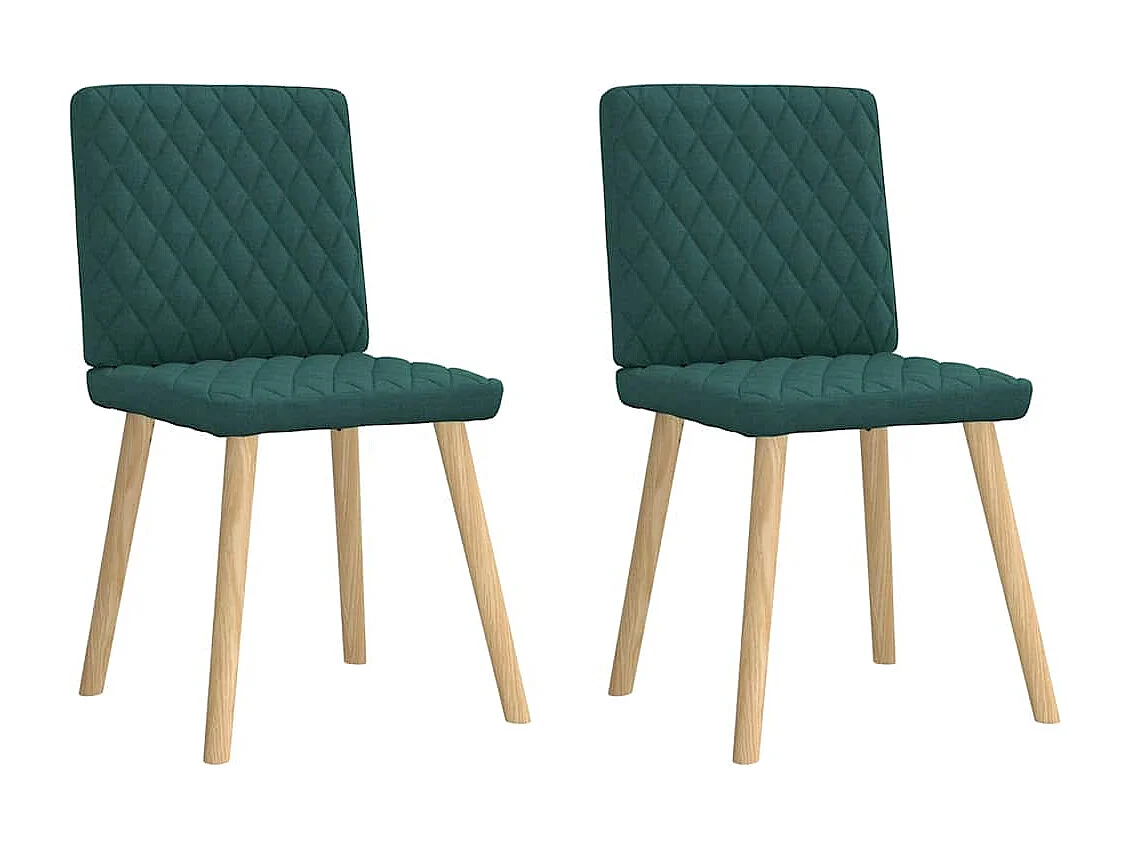 Eetkamerstoelen 2 st stof donkergroen