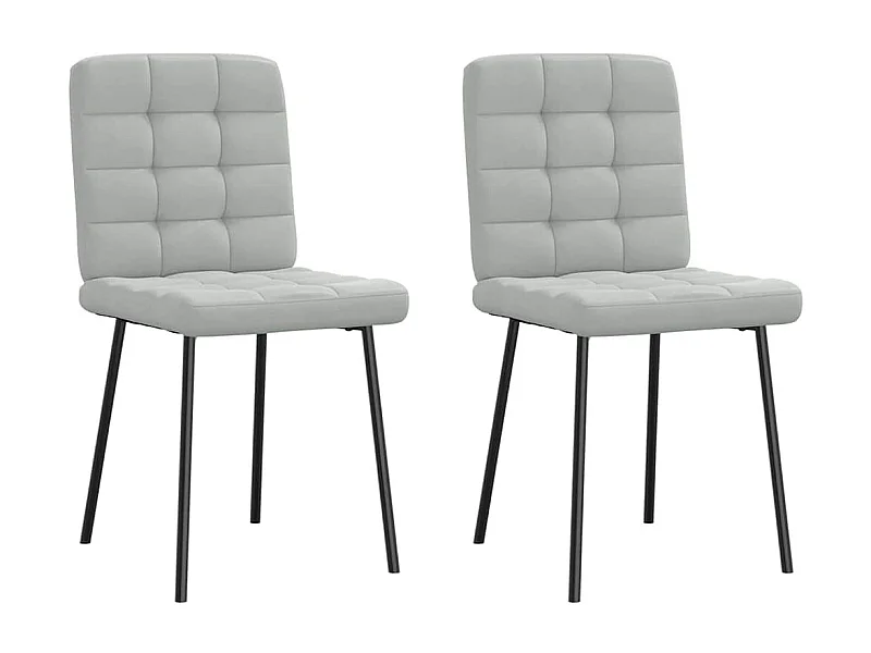Chaises à manger lot de 2 Gris clair Velours