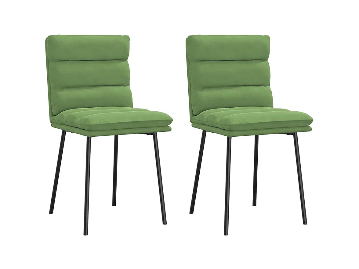 Chaises à manger lot de 2 Vert clair Velours
