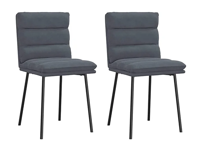 Eetkamerstoelen 2 st fluweel donkergrijs