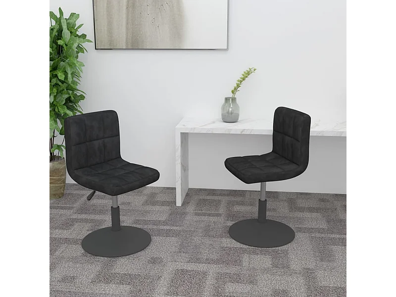 Chaises pivotantes à manger lot de 2 noir velours