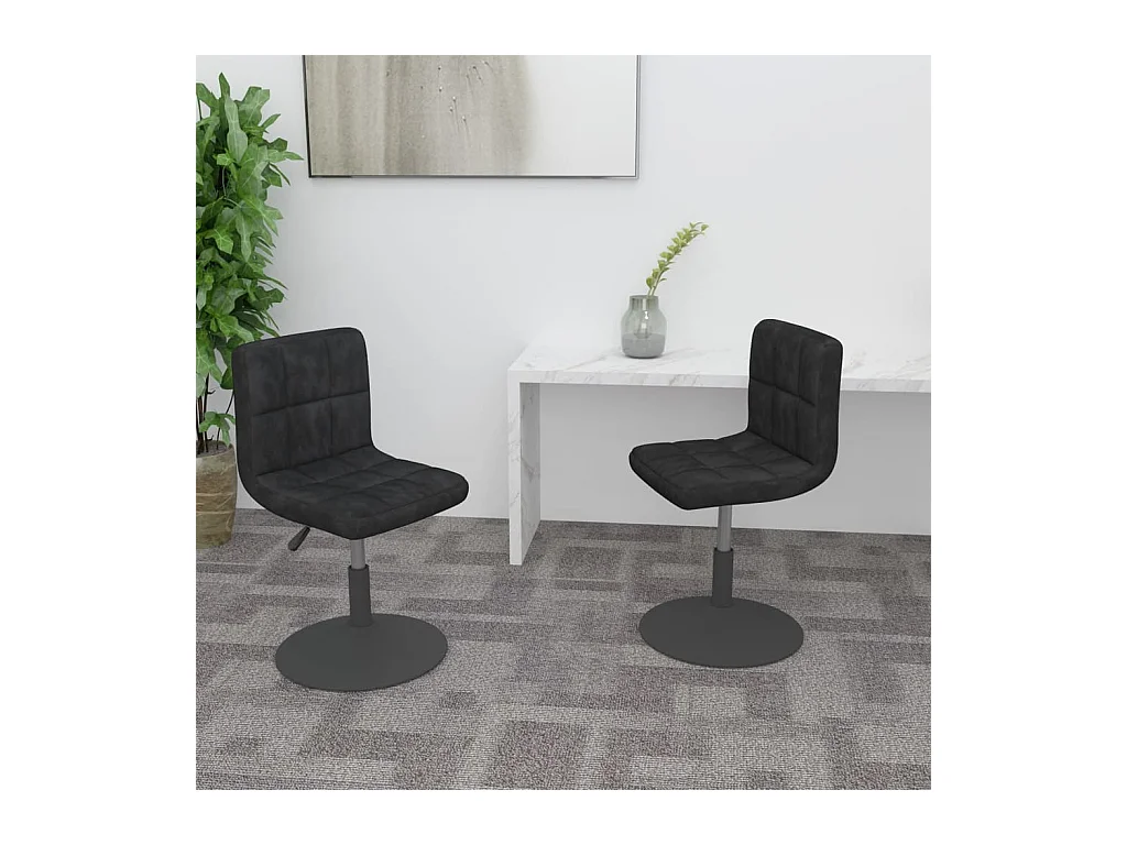 Chaises pivotantes à manger lot de 2 noir velours