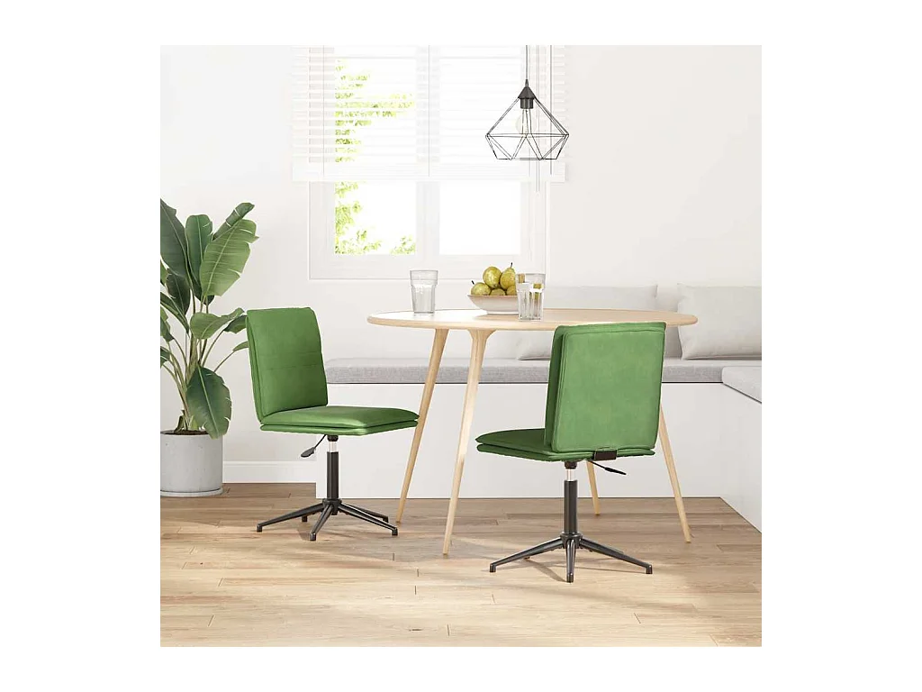 Chaises à manger lot de 2 Vert clair Velours