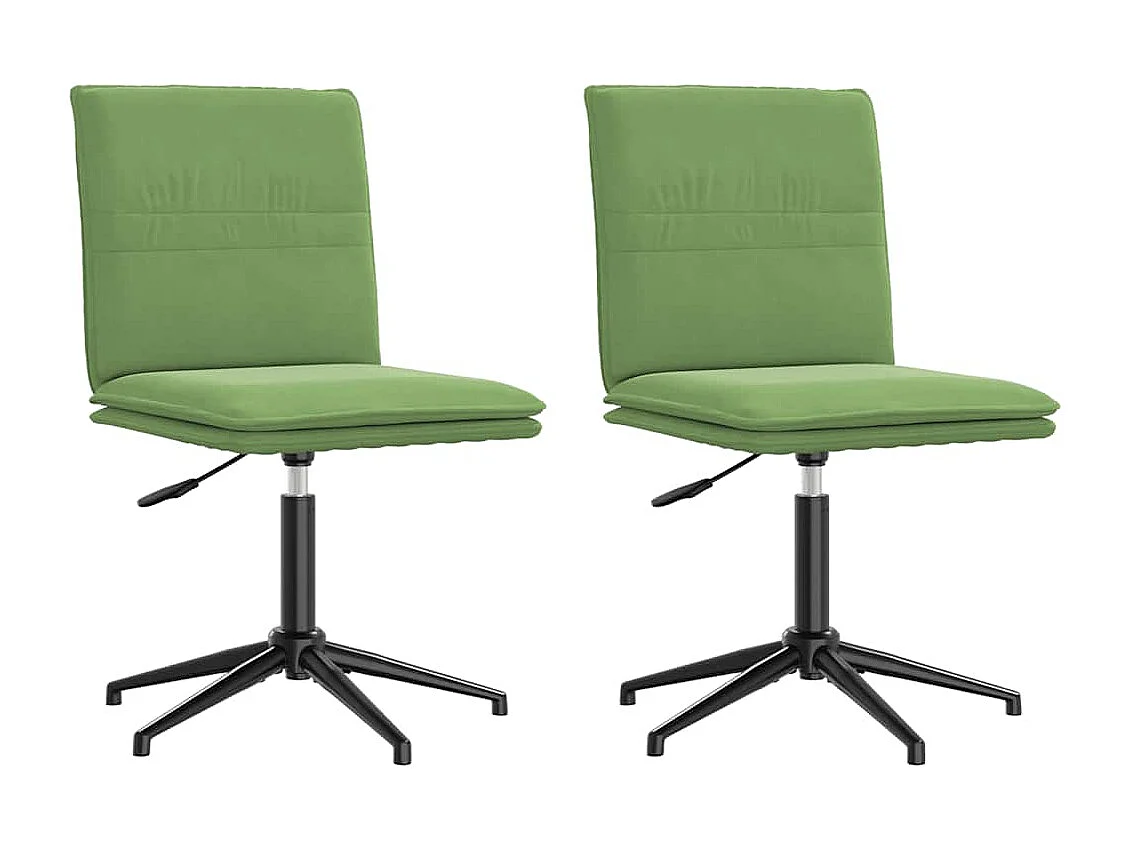 Chaises à manger lot de 2 Vert clair Velours