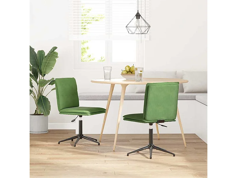 Chaises à manger lot de 2 Vert clair Velours