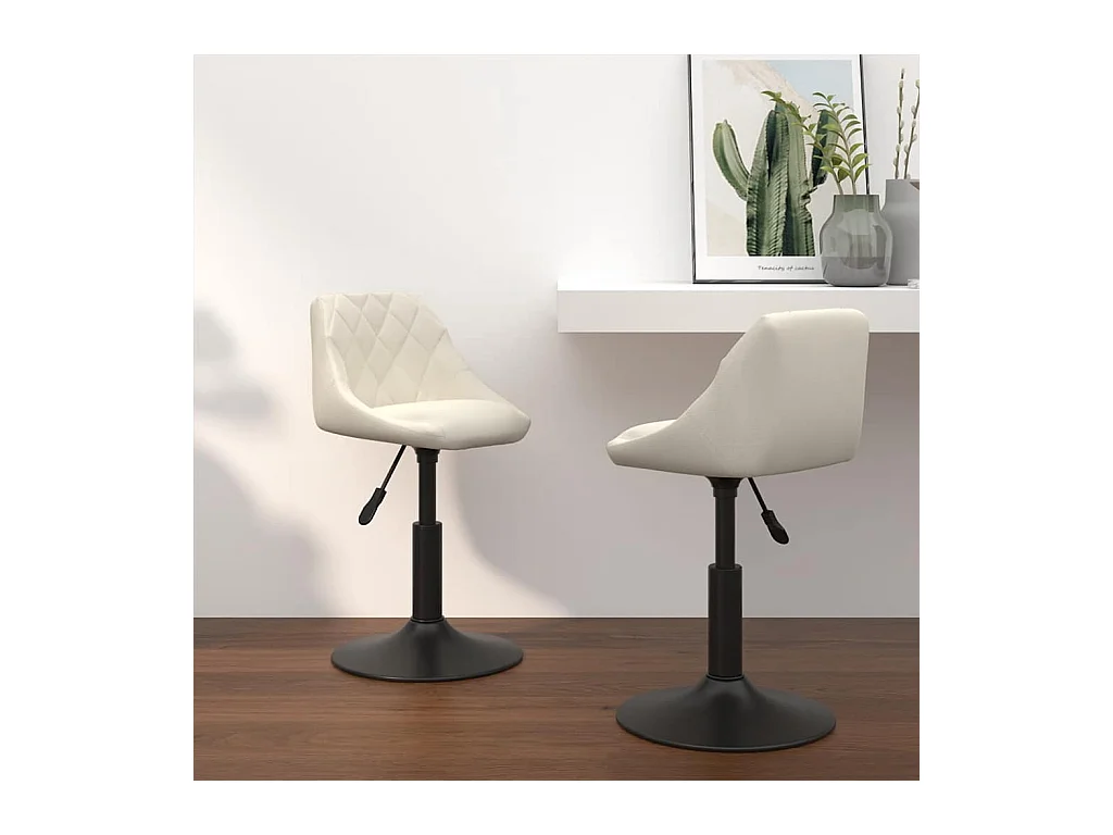 Eetkamerstoelen draaibaar 2 st fluweel crèmekleurig