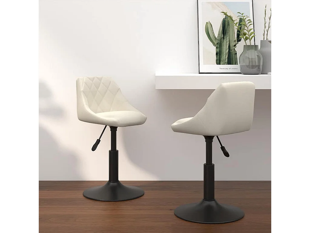 Eetkamerstoelen draaibaar 2 st fluweel crèmekleurig