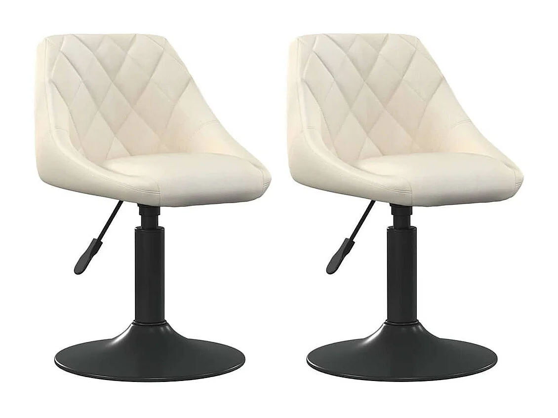 Eetkamerstoelen draaibaar 2 st fluweel crèmekleurig