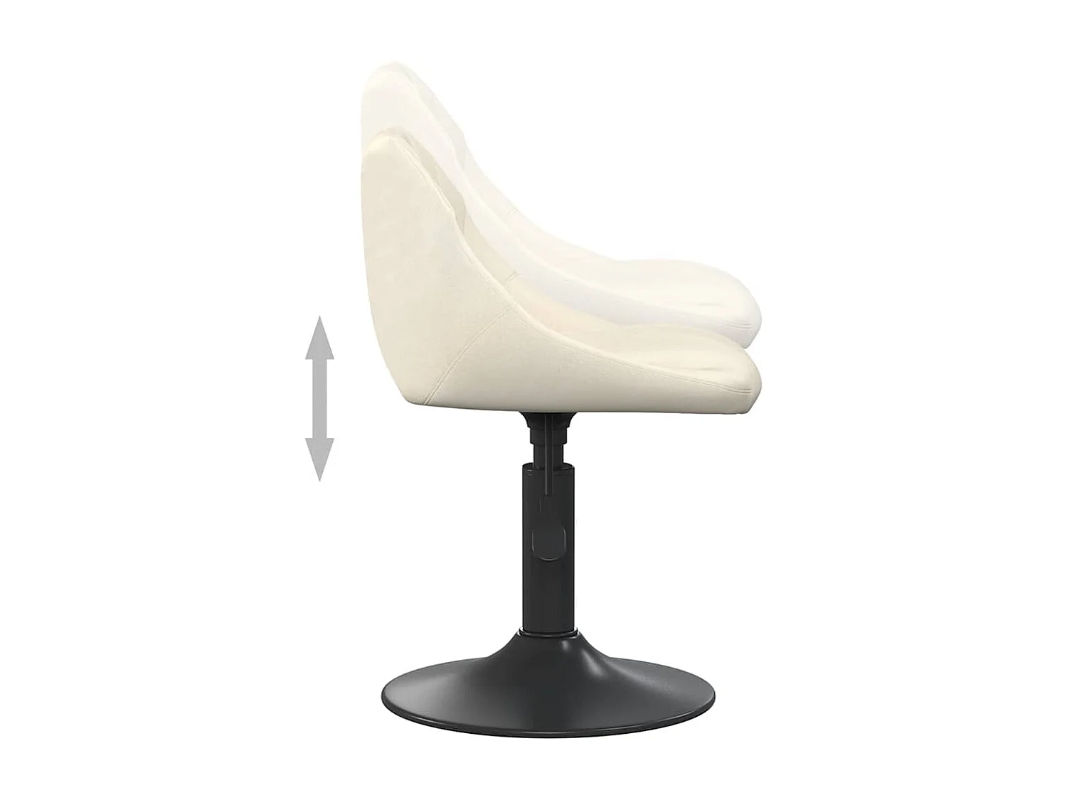 Eetkamerstoelen draaibaar 2 st fluweel crèmekleurig