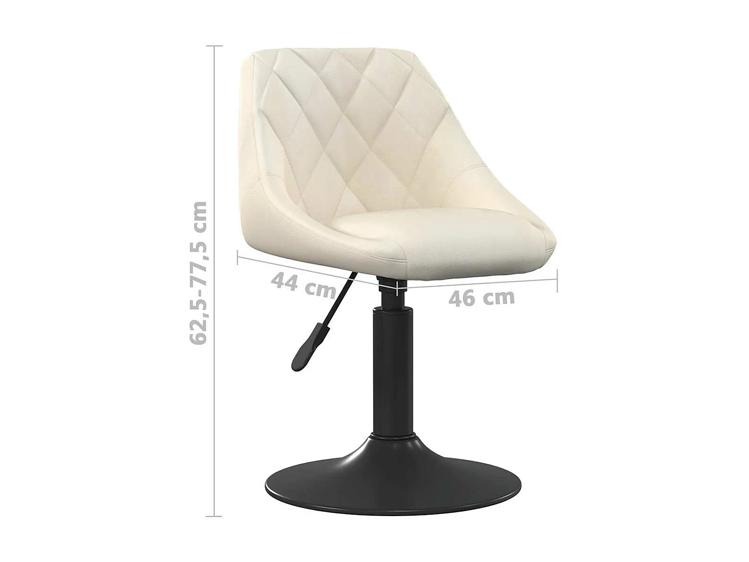 Eetkamerstoelen draaibaar 2 st fluweel crèmekleurig