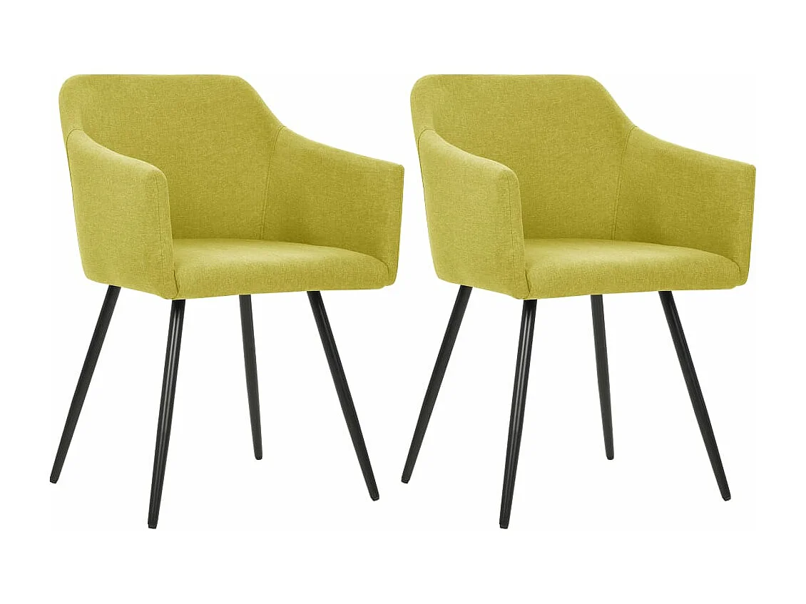 Sillas de comedor 2 unidades tela verde