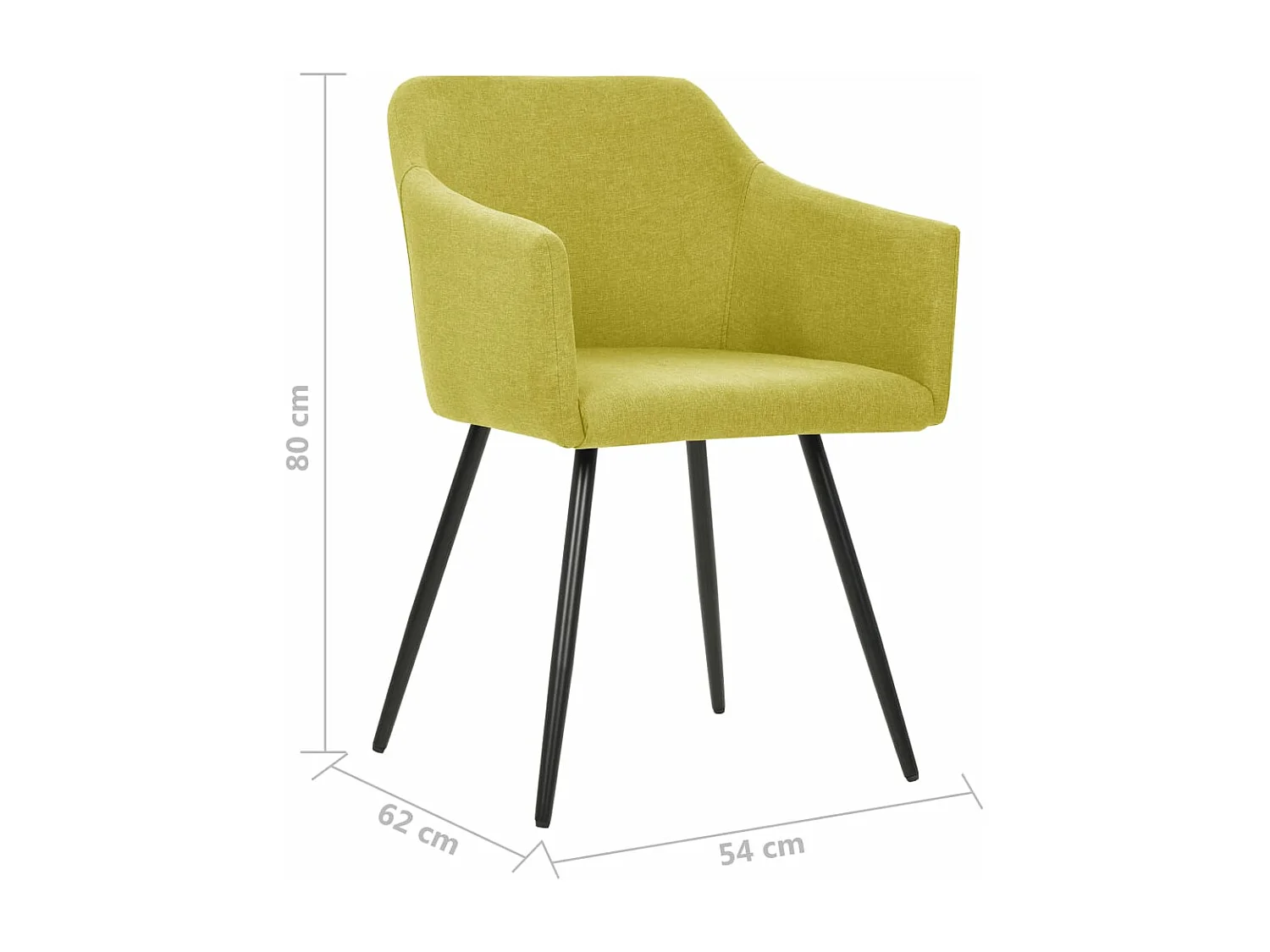 Sillas de comedor 2 unidades tela verde