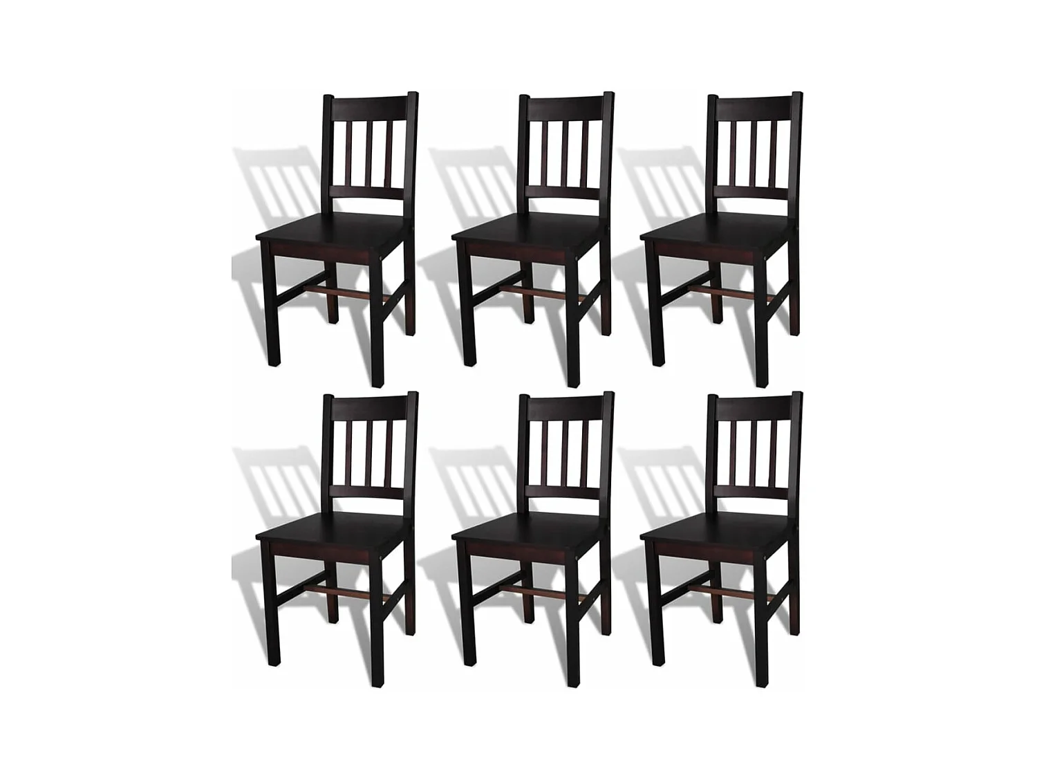 Chaises à manger lot de 6 marron foncé pinède