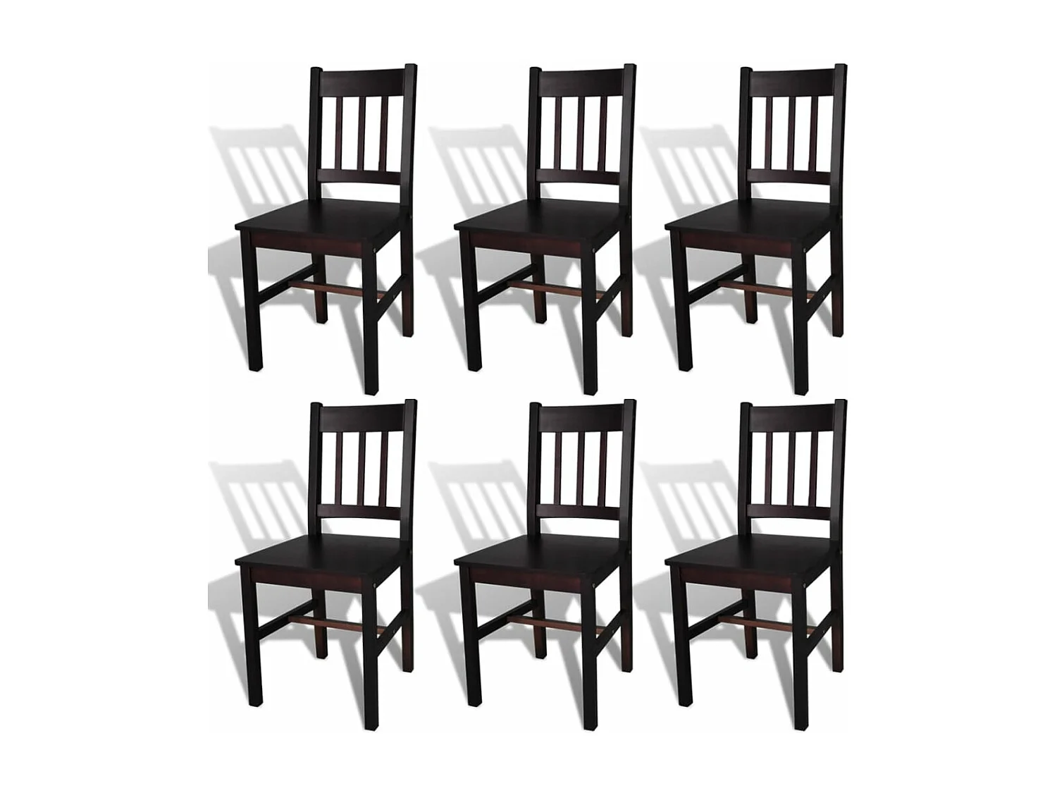Chaises à manger lot de 6 marron foncé pinède