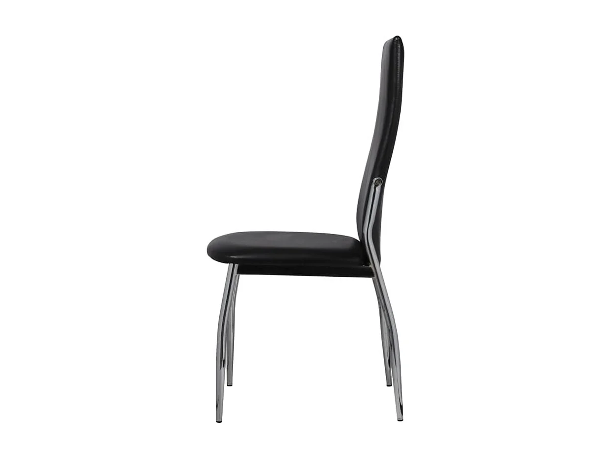 Sillas de comedor 4 unidades cuero sintético negro