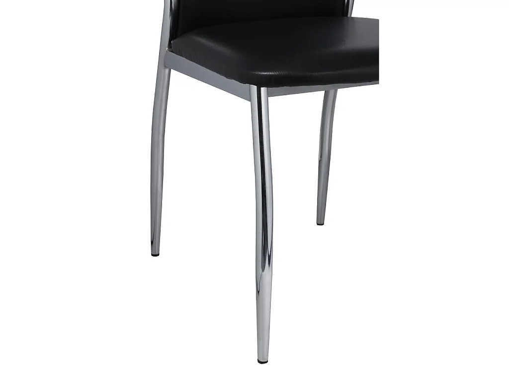 Sillas de comedor 4 unidades cuero sintético negro
