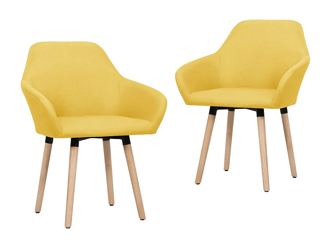 Sillas de comedor 2 unidades tela amarillo