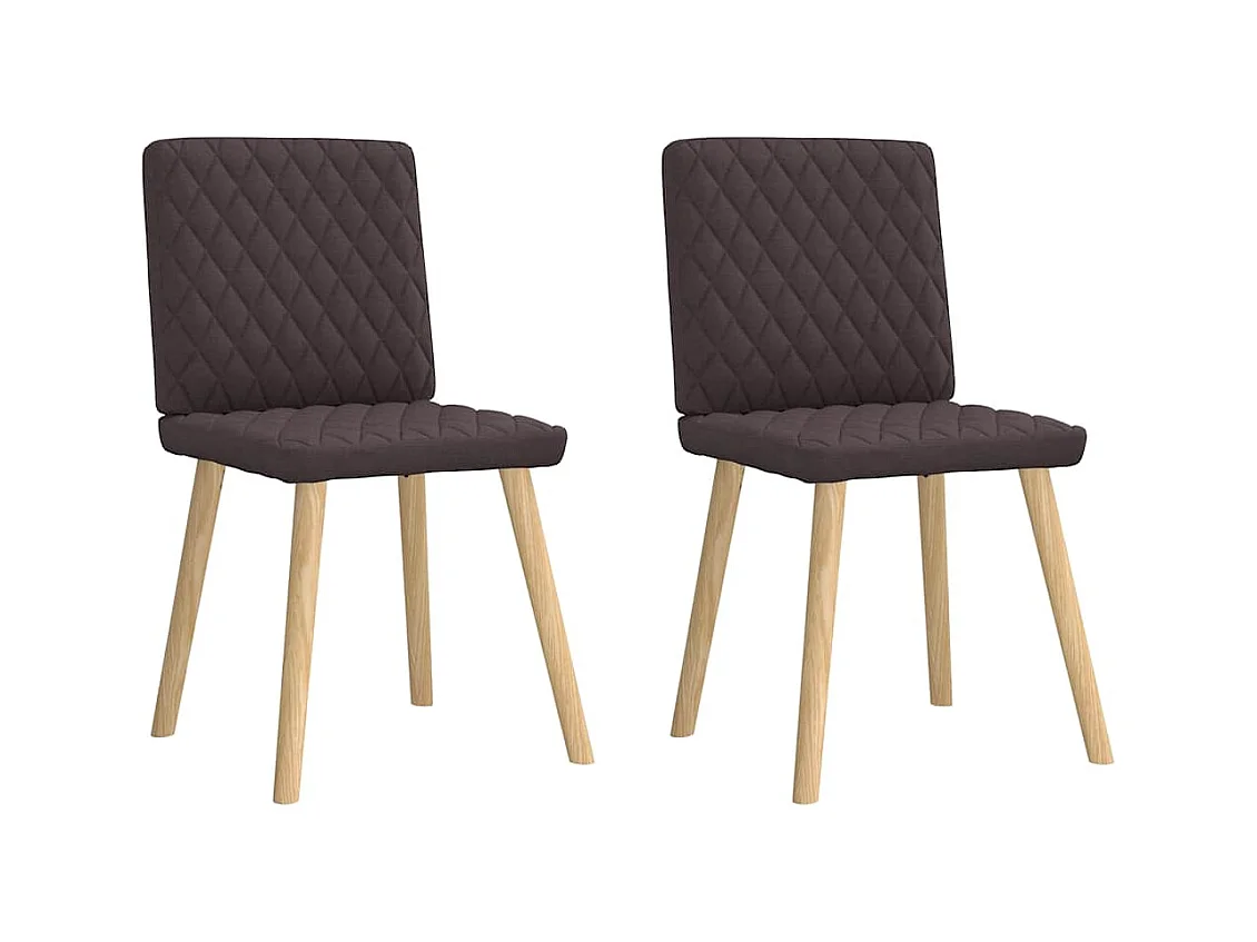 Chaises à manger lot de 2 marron foncé tissu