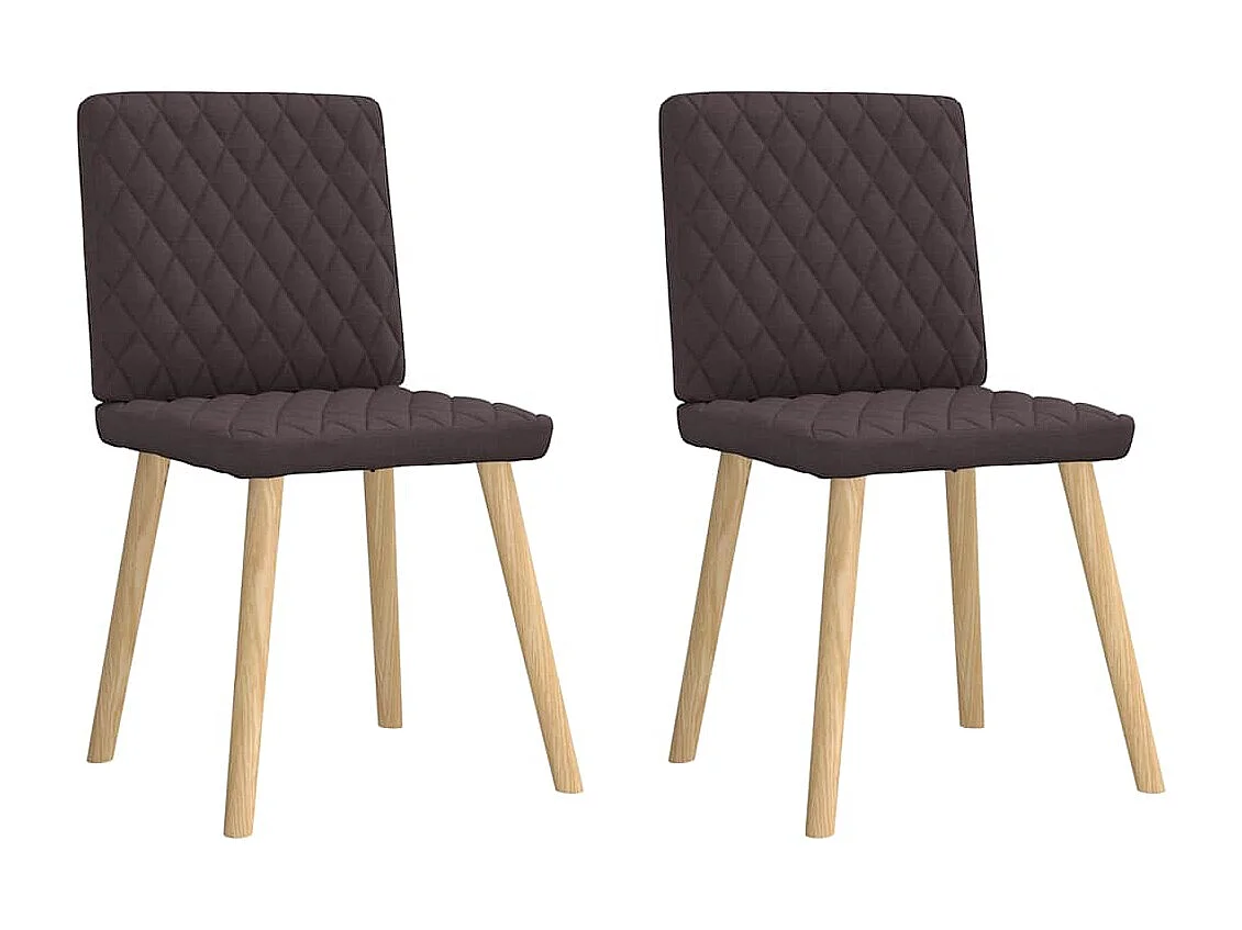 Chaises à manger lot de 2 marron foncé tissu