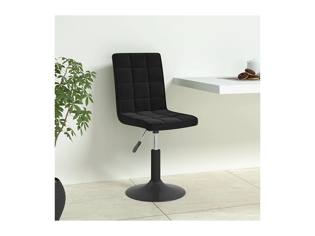 Chaises pivotantes à manger lot de 6 noir velours