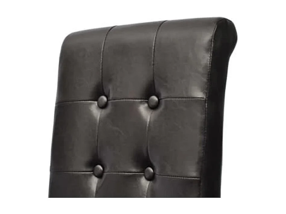 Sillas de comedor 4 unidades cuero sintético marrón