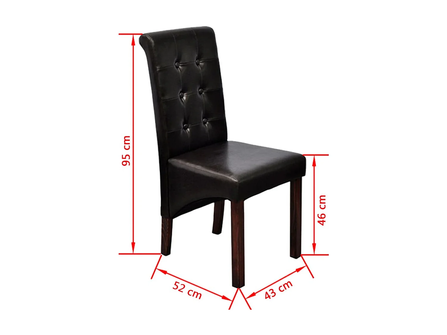Sillas de comedor 4 unidades cuero sintético marrón