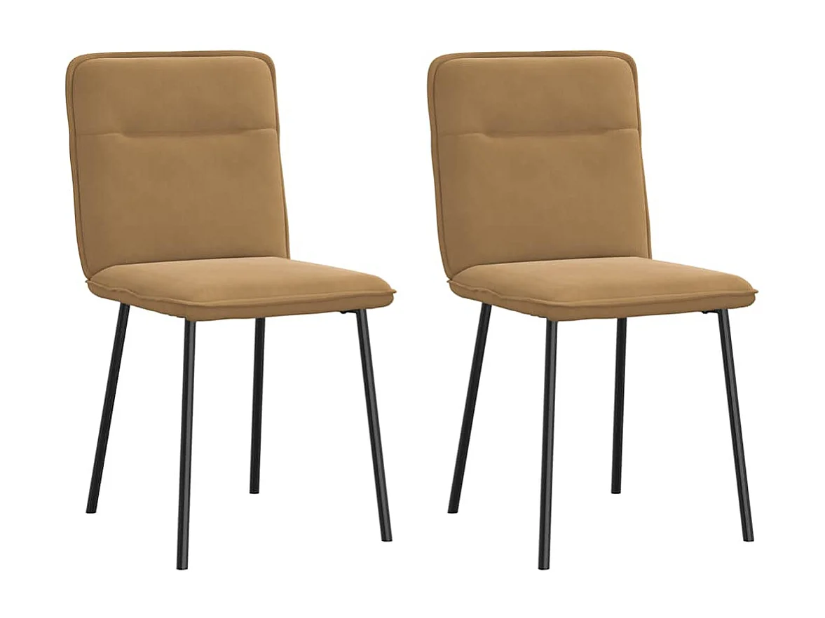 Chaises à manger lot de 2 Marron Velours