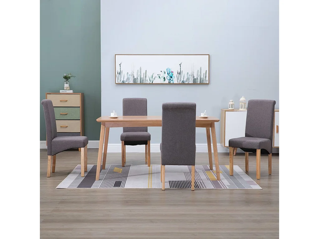 Sillas de comedor 4 unidades tela gris taupé