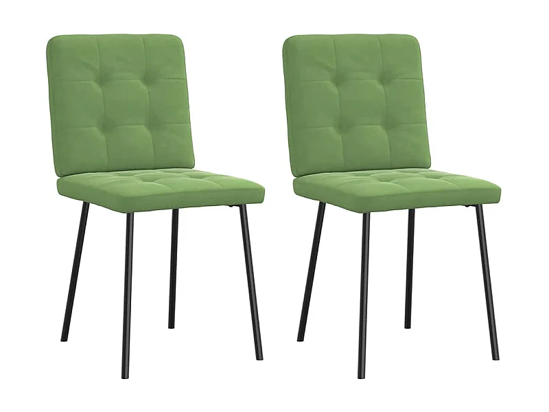 Chaises à manger lot de 2 Vert clair Velours