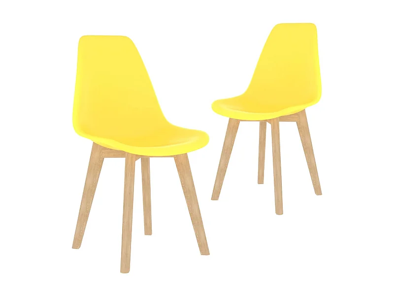 Chaises à manger lot de 2 jaune plastique