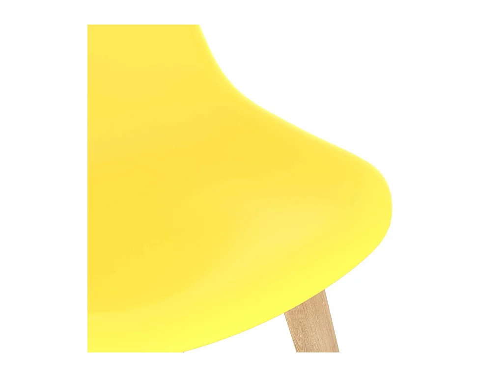 Chaises à manger lot de 2 jaune plastique