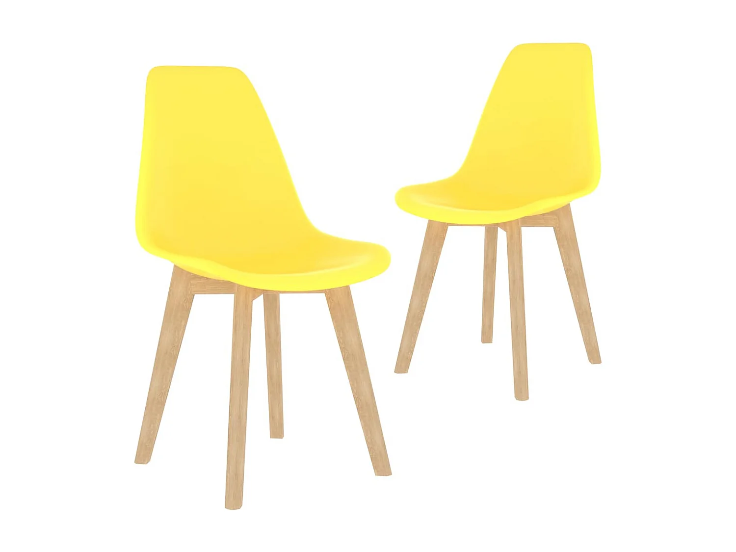 Chaises à manger lot de 2 jaune plastique
