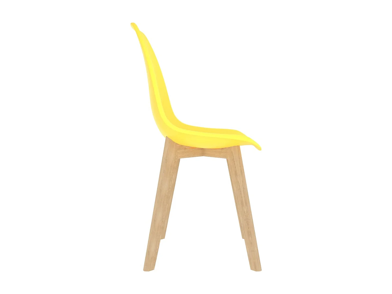 Chaises à manger lot de 2 jaune plastique