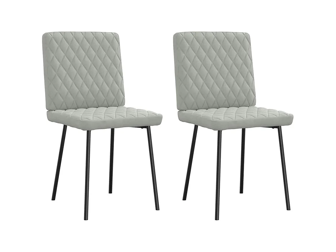 Chaises à manger lot de 2 Gris clair Velours