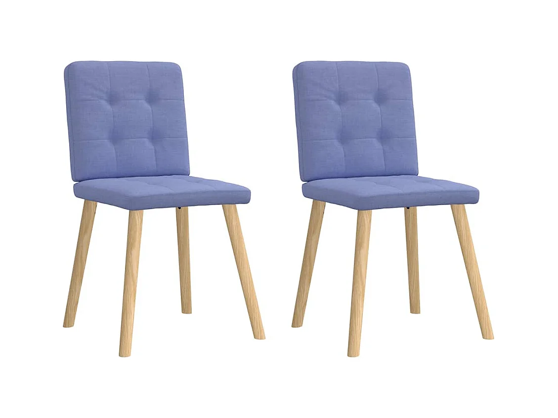 Chaises à manger lot de 2 bleu jean tissu