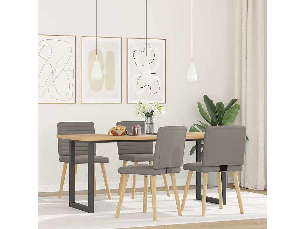 Chaises à manger lot de 4 taupe tissu