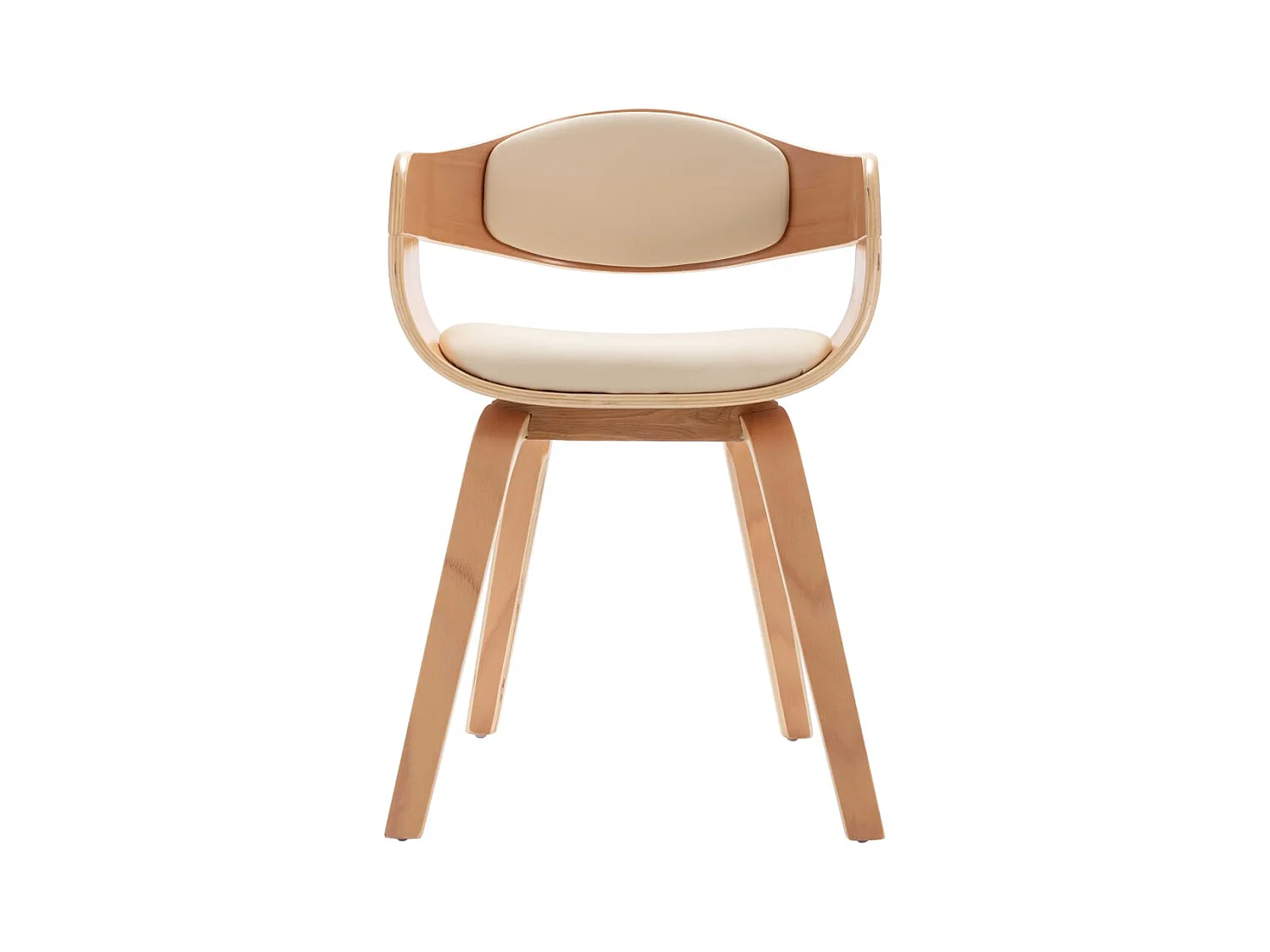 Cadeiras de jantar 6 peças madeira curvada e couro artificial