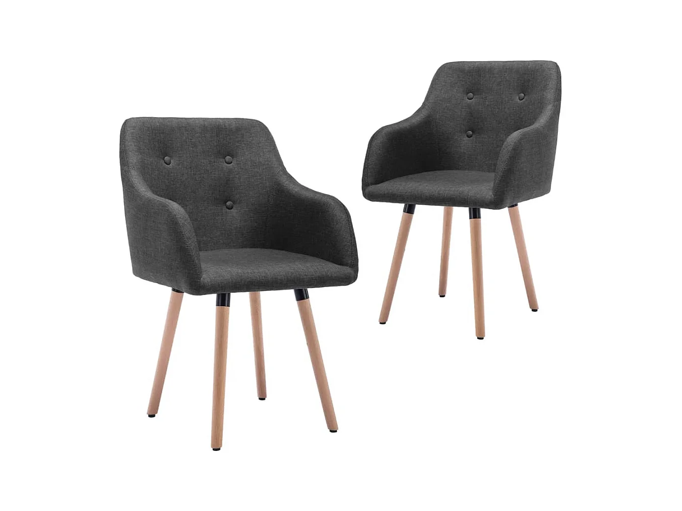 Chaises à manger lot de 2 gris foncé tissu