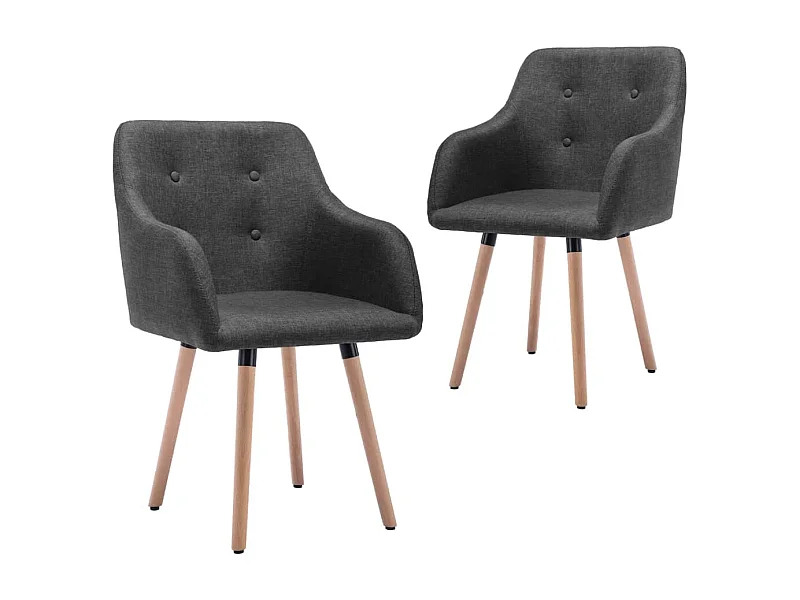 Chaises à manger lot de 2 gris foncé tissu