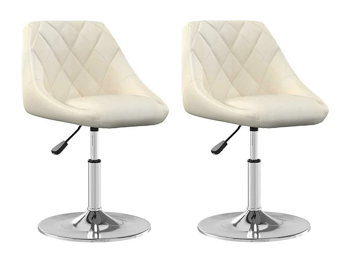 Chaises pivotantes à manger lot de 2 Crème Velours