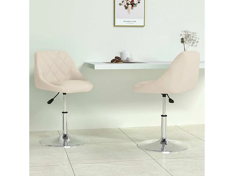 Eetkamerstoelen draaibaar 2 st fluweel crèmekleurig