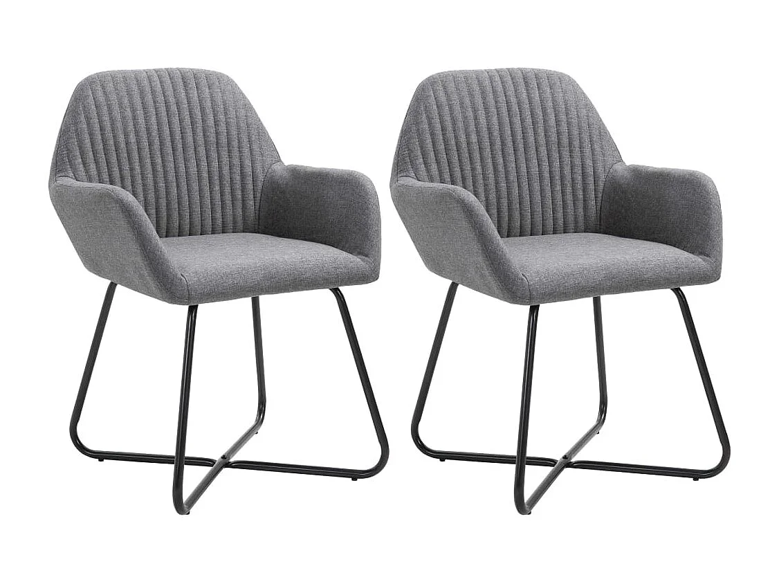 Chaises à manger lot de 2 gris foncé tissu