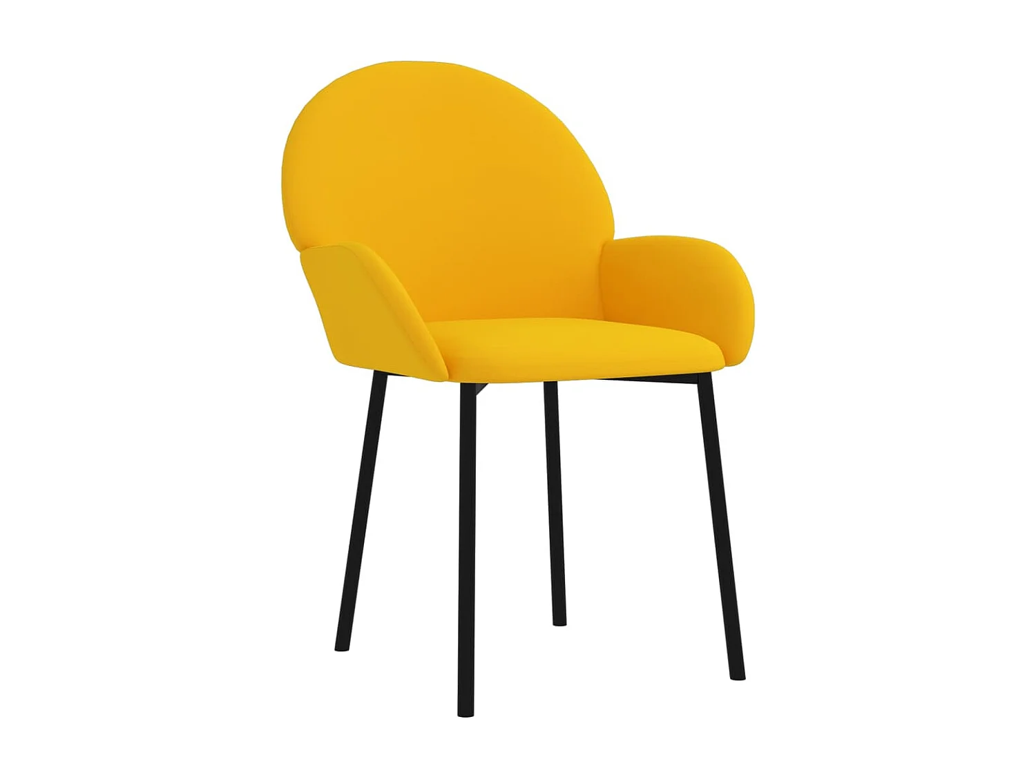 Chaises à manger lot de 2 Jaune Velours