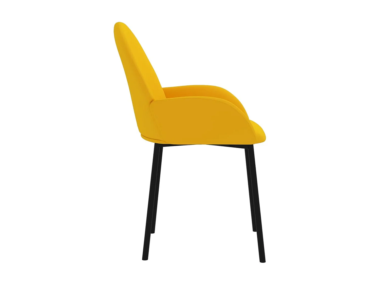 Chaises à manger lot de 2 Jaune Velours