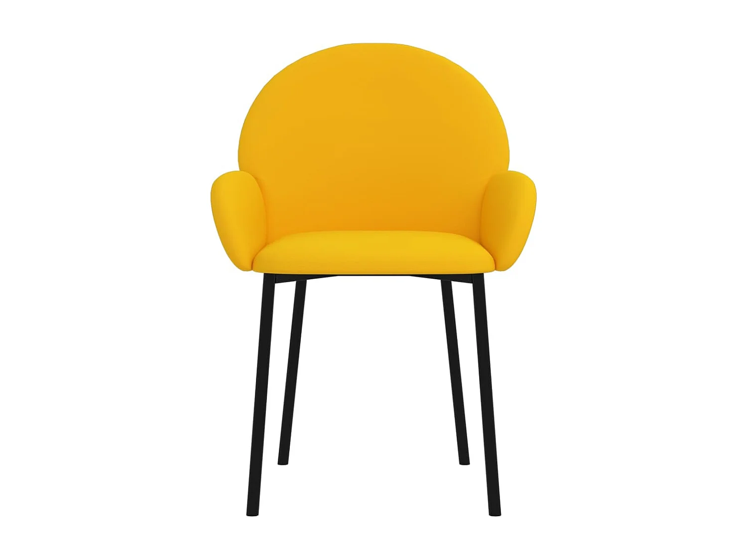 Chaises à manger lot de 2 Jaune Velours