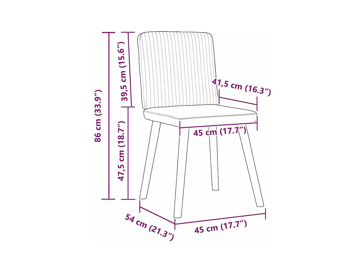 Chaises à manger lot de 4 crème tissu