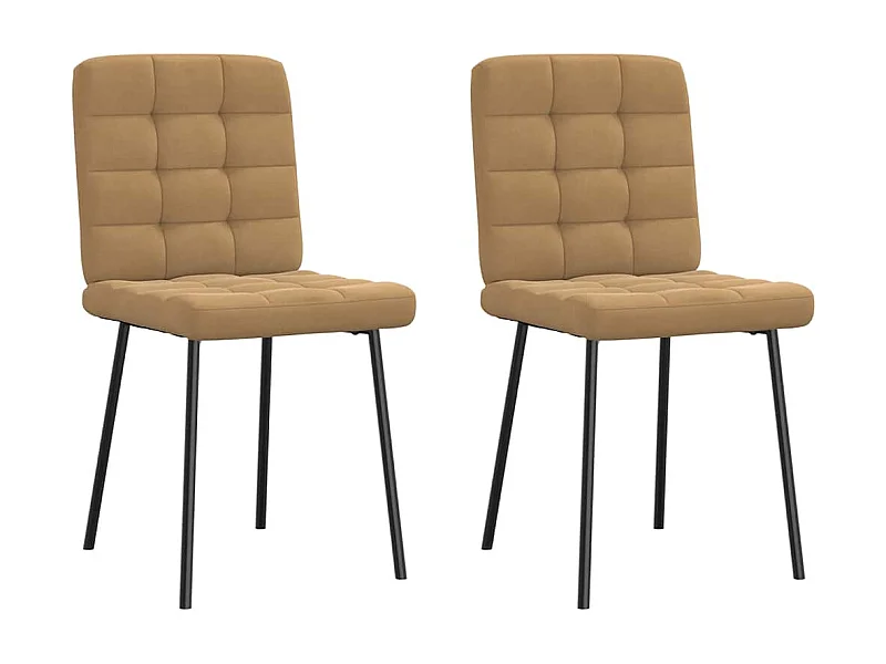 Chaises à manger lot de 2 Marron Velours