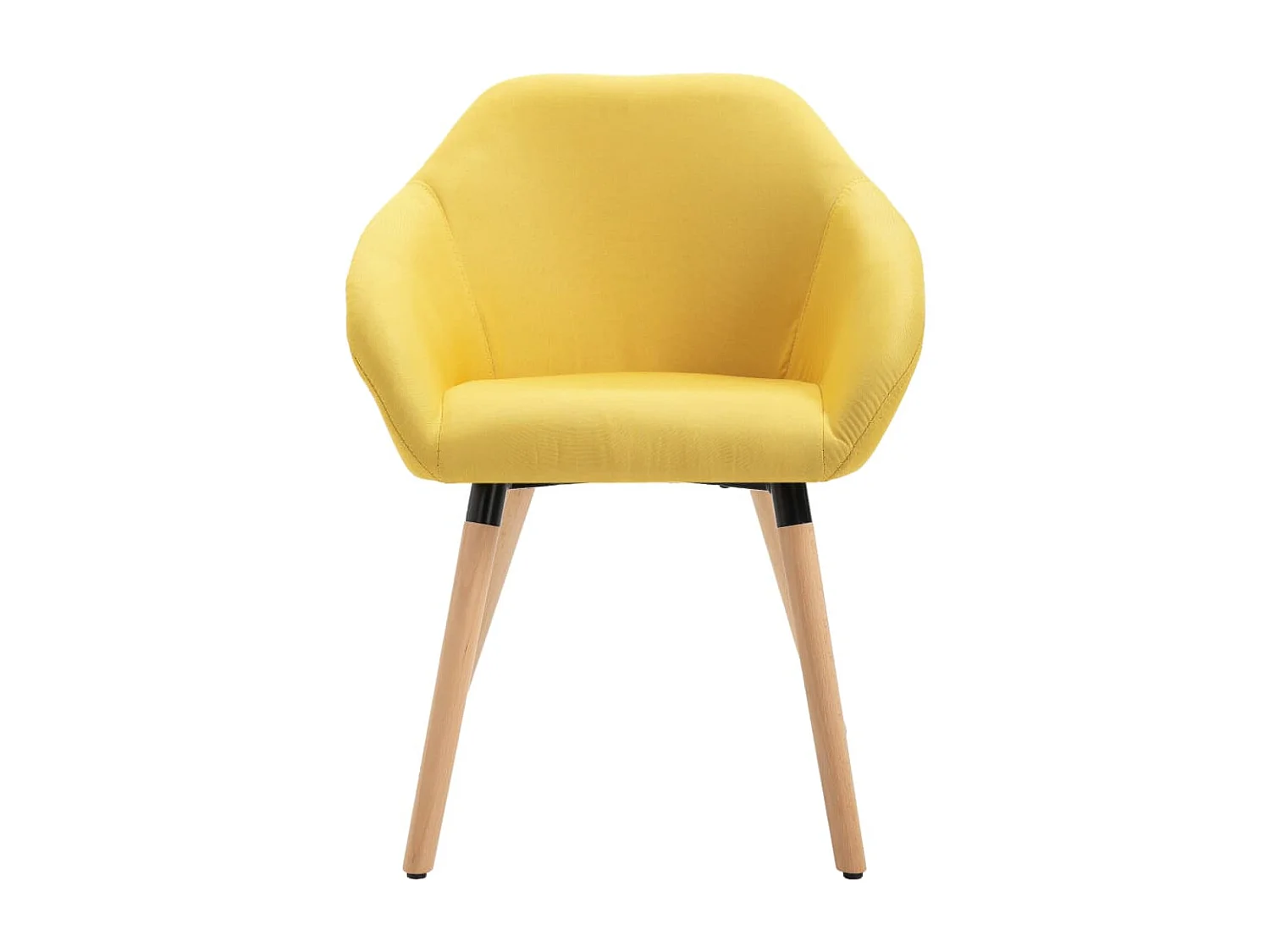 Chaises à manger lot de 4 jaune tissu