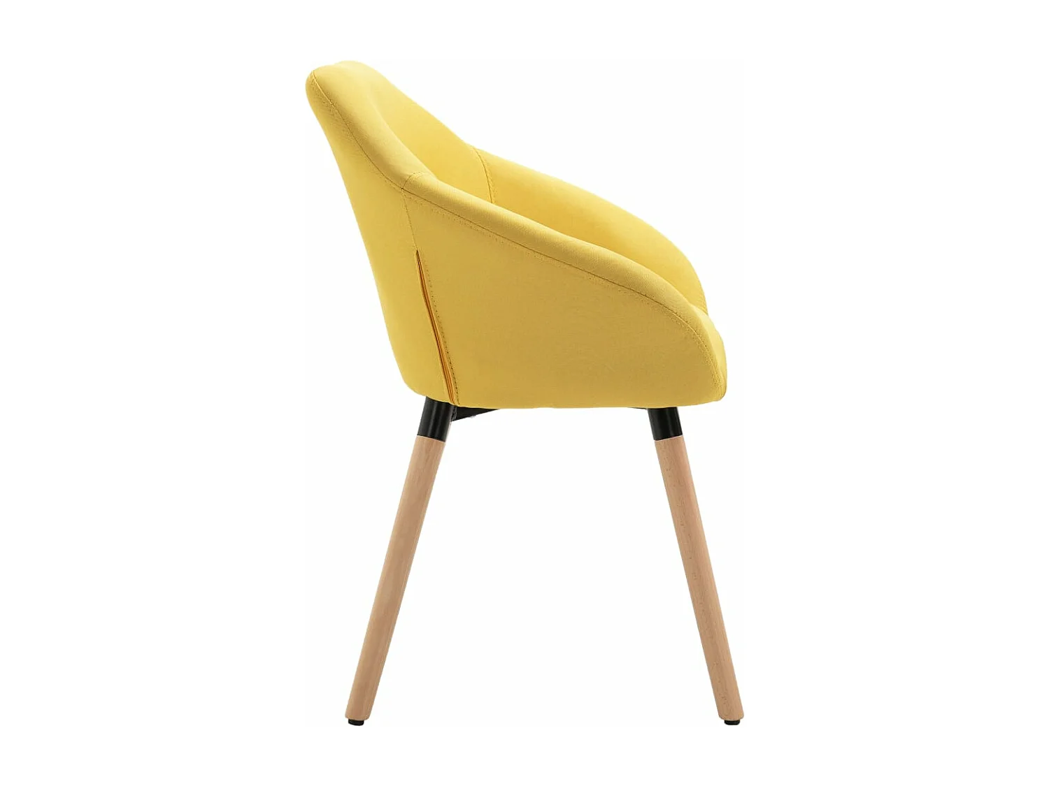 Chaises à manger lot de 4 jaune tissu