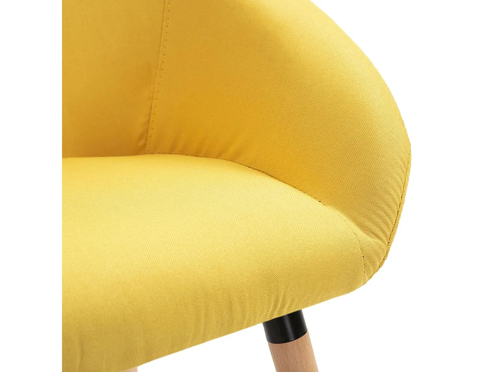 Chaises à manger lot de 4 jaune tissu